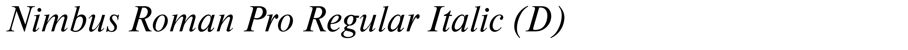 Nimbus Roman Pro Regular Italic (D)